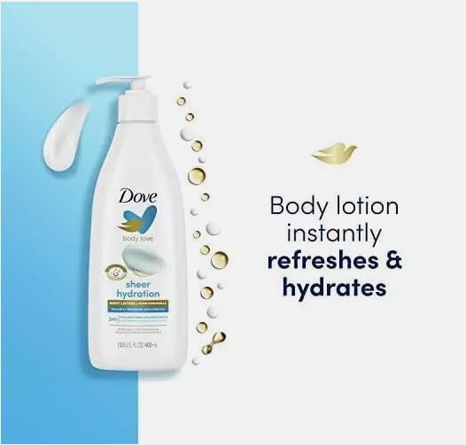 Dove Body Love Sheer Hydration Body Lotion, 24h Moisturizing, 13.5 fl oz / 400 ml - 1 Count