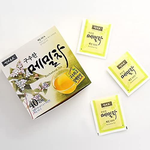 SSANGGYE Buckwheat Tea 1.5g x 40 Tea Bags Premium Herbal Tea Hot Cold Caffeine-free Herb Great Daily Drink and Gift Sobacha Memilcha そば茶 苦荞茶 4 Seasons Made in Korea