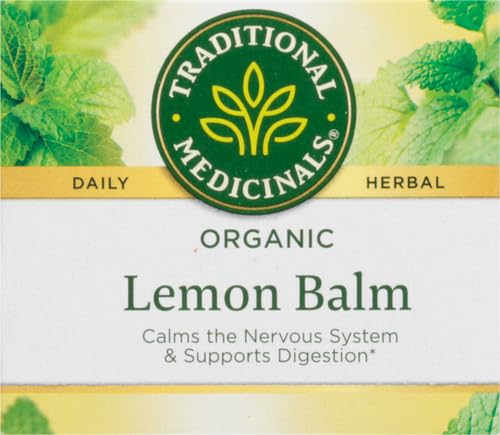 Traditional Medicinals Organic Lemon Balm Herbal Tea, Calming and Supports Digestion, (Pack of 1) - 16 Tea Bags