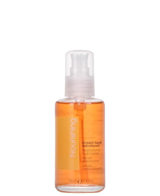 Fanola Restructuring Anti Frizz Hair Serum - Liquid Crystals Hair Care Enriched with Aloe Vera & Linseed Oil for Split End Repair - Strengthens & Detangles Curly, Frizzy & Permed Strands (3.38 Fl oz)