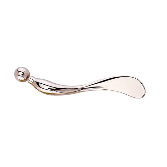 Zinc Alloy Eye Cream Spoon Eye Fatigue Relief Massage Tool for Skincare Makeup Application and Facial Care Silver Eye Spoon for Cream and Gel Application