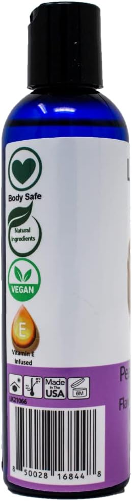 Lick Peanut Butter Flavored Massage Oil with Vitamin E, Coconut, Sweet Almond Oil for Lovemaking, Date Night, Nuru Yoni Massage Therapy, Safe & Edible 4 oz