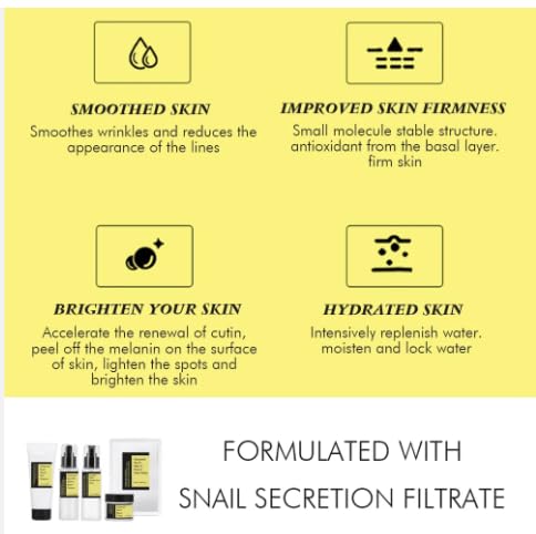 Tristar Advanced Snail Mucin Power Sheet Mask, 25ml, Hydrates Skin, Alleviates Skin Redness, Irritation, inflammation. Antioxidant and Anti-Aging Properties. All Natural. 1 Count.