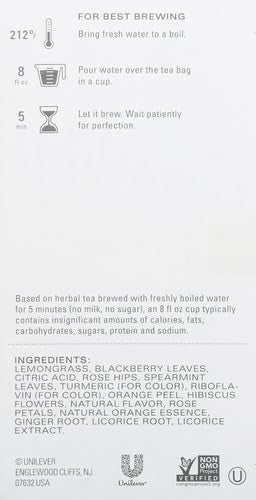 TAZO Wild Sweet Orange Tea Bags, Unsweetened Herbal Tea, Caffeine Free, 20 Total Bags