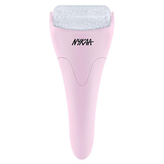 Nykaa Naturals Ice Roller Massage for Face Toning - Reduces Clogged Pores - Improves Absorption - Releases Neck Stiffness - Pink - 1 pc