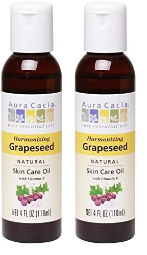 Aura Cacia Grapeseed Skin Care Oil | GC/MS Tested for Purity | 118ml (4 fl. oz.) (Pack of 2)