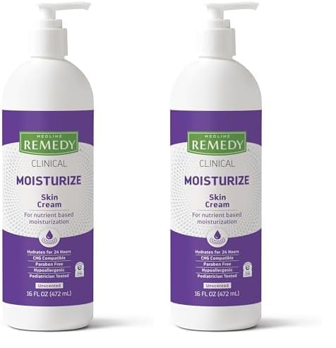 Medline Remedy Phytoplex Nourishing Skin Cream, Unscented Skin Moisturizer, Paraben Free Body Lotion, 16 Fl Oz (Pack of 2)