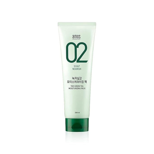AMOS PROFESSIONAL Korean Green Tea Nourishing Hair Mask 8.45 oz (250ml) | Deep Conditioning Treatment for Hair Growth and Moisture