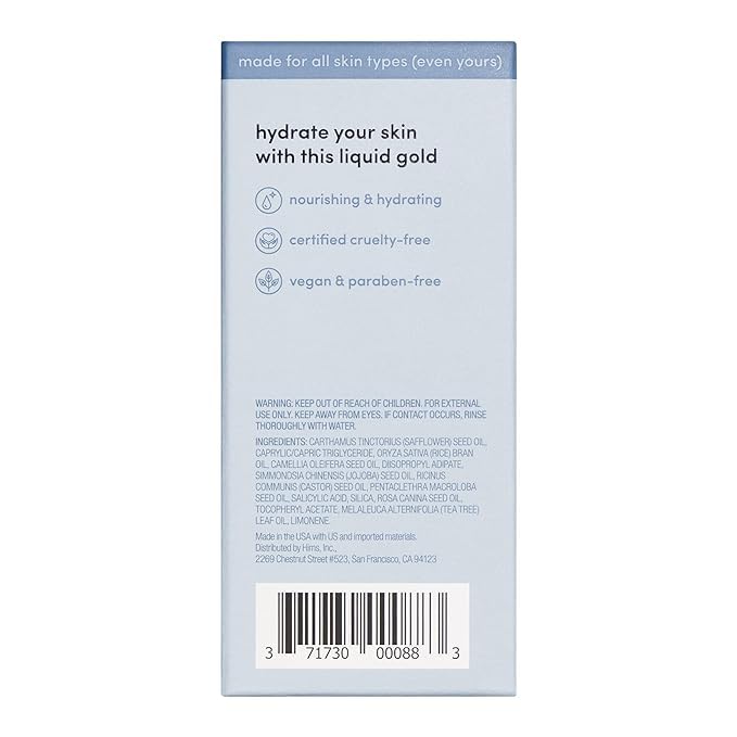 hers Effortless Glow Face Oil - Anti Aging Facial Oil for Glowing Skin - Softens, Hydrates, Smoothes Wrinkles - Contains Jojoba Oil, Tea Tree Oil, Rosehip - 2 Pack