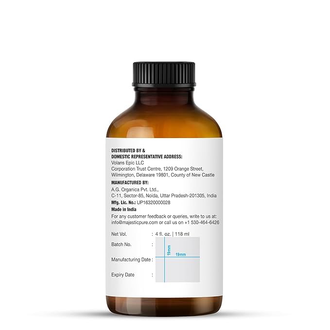 Majestic Pure Neem Oil for Plants Spray and Essential Oils Mixing, 100% Pure Cold Pressed, Great for Skin/Hair Care, Massage Oil, Nails, Acne & Moisturizer for Dry Skin, 4 Fl Oz