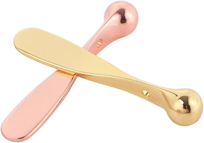 Eye Cream Spoon, Cosmetic Spatulas Eye Roller Massage Stick Eye Cream Applicator Eye Massage Tool Skin Care Tool for Women Creams Skin Care (Rose Gold)