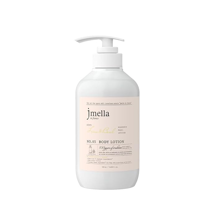 Jmella in france Lime and Basil Body Lotion -Made by French Performer- Chemical free-17 types of amino acid complex-16.9 FL oz