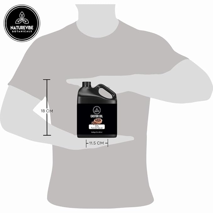 Naturevibe Botanicals Castor Oil 32 Ounces | 100% Pure and Natural | Great for Skin Care and Hair Care | Hexane Free Unrefined Oil for Enhanced Eyebrows and Eyelashes 32 Fl Oz | 946ml