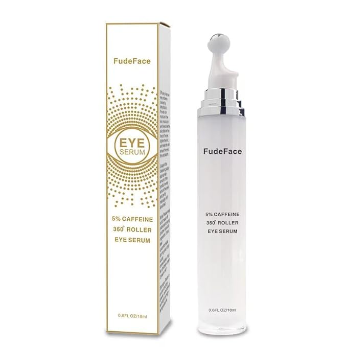 5% Caffeine Eye Serum and Under Eye Roller Cream for Dark Circles and Puffiness, Cafeine with 360° Massage Ball Reduce Wrinkles and Fine Lines,Bags under eyes