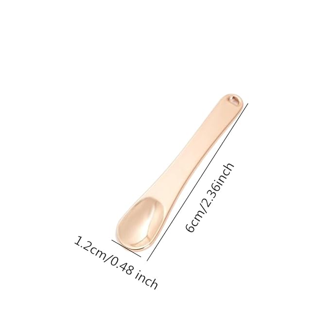 Honkenda 3 Pcs Metal Makeup Spatula Spoon, Reusable Mini Cosmetic Beauty Scoop for Facial Cream, Lotions, Moisturizers, Face Mask (Gold, Silver, Rose Gold)