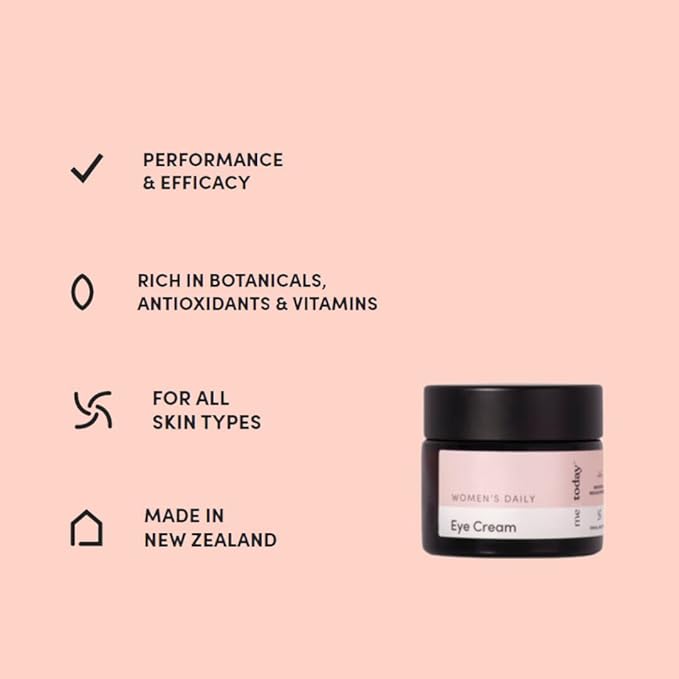 Women's Daily Eye Cream, 20ml, Nourish and Hydrate with Vitamin B3 and B5, Ginseng and Cranberry, Natural Ingredients, Vegan