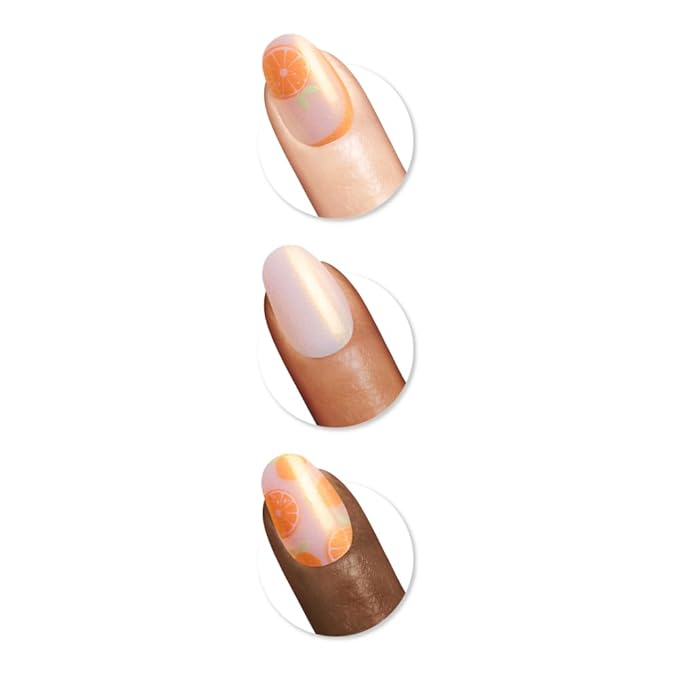 Sally Hansen Instant Cuticle Remover and Salon Effects Sunshine Spritz Press On Nails with Nail Glue and Adhesive Tabs