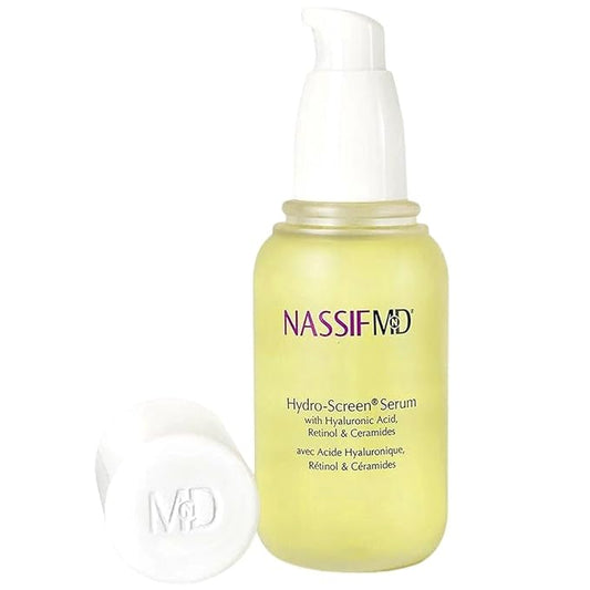 NassifMD Hydro-Screen Hydrating Serum with Hyaluronic Acid & Ceramides – Lightweight, Fast-Absorbing Formula for Smooth, Plump, Moisturized Skin – Ideal for Dry or Sensitive Skin