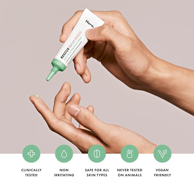 Hero Cosmetics Rescue Balm + Red Correct: Post-Blemish Recovery Cream, Nourishing & Calming, Dermatologist Tested, Vegan (1.69 fl oz)