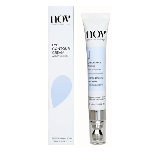 Natural Organic Vegan Eye Cream | Eye Cream for Dark Circles and Puffiness Cream for Eye Bags and Dark Circles Under Eye Contour Cream with Prebiotics 0,68 Oz Dermatologically Tested