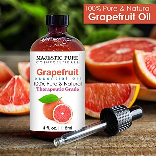 MAJESTIC PURE Grapefruit Essential Oil | 100% Pure and Natural Grapefruit Oil | Premium Grade Essential Oils for Hair Care, Home Diffusers, Skin, Aromatherapy, Massage and Humidifiers | 4 Fl Oz