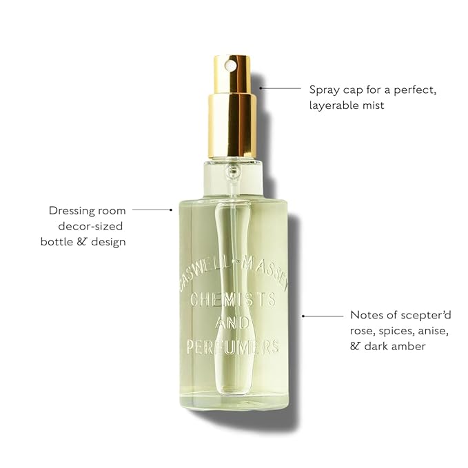 Caswell-Massey RÒS Eau de Parfum Floral Spicy Amber Cologne for Men Infused With Essential Oils, Made in USA, 3.0 Fluid Ounces