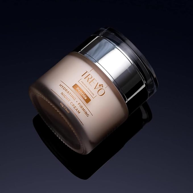 Trevo Peptide Hydrating + Firming Night Cream - Advanced Anti Aging Face Cream - Hydrating Face Moisturizer - Peptides, Retinol & Vitamin B3 - Reduce Fine Lines, Anti Inflammation - 50g/1.8oz