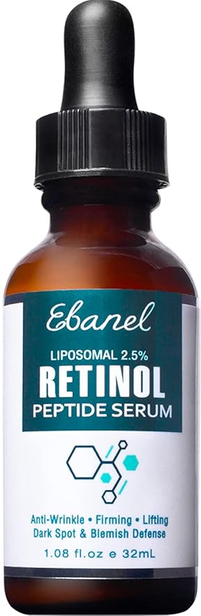 Ebanel Liposomal 2.5% Retinol Serum for Face with Hyaluronic Acid, Peptide, Vitamin C, Pore Minimizer Skin Tightening, Anti Aging Serum, Minimizes Wrinkles, Fine Lines, Age Spots