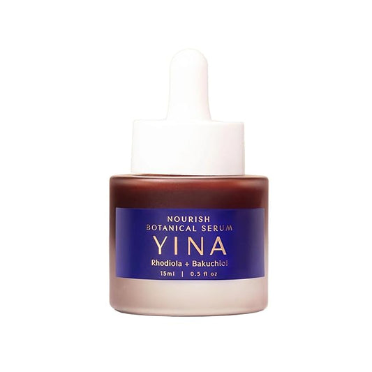 YINA - Nourish Botanical Serum With Rhodiola + Bakuchiol | Sustainable, Cruelty-Free, Clean Skincare (0.5 fl oz | 15 ml)
