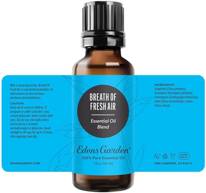 Edens Garden Breath of Fresh Air Essential Oil Blend- 100% Pure Premium Grade, Undiluted, Natural, Therapeutic, Aromatherapy, The Best for Skin, Humidifiers, Candle 118 ml (4 fl oz)