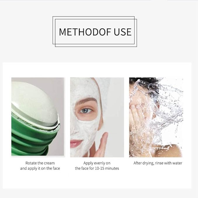 Wutian Green Tea Mask Stick for Face, Purifying Clay Blackhead Remover,Face Moisturizes Oil Control,Deep Clean Pore,Improves Skin,Improves Skin Men Women All Types (Green x 2)