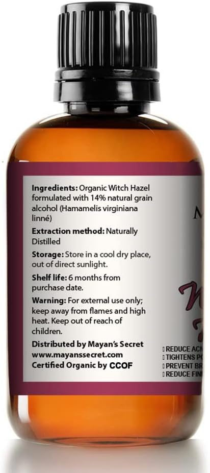Mayan's Secret USDA Certified Organic Witch Hazel Toner