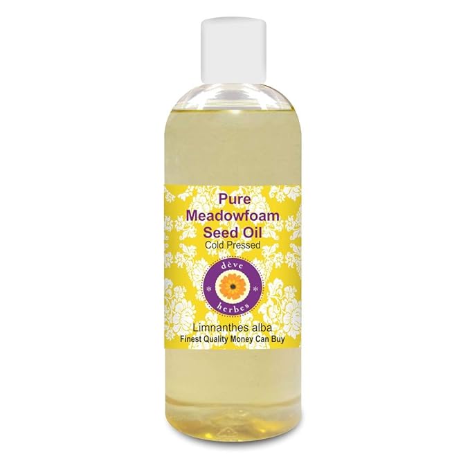 Deve Herbes Pure Meadowfoam Seed Oil (Limnanthes alba) Cold Pressed 200ml (6.76 oz)