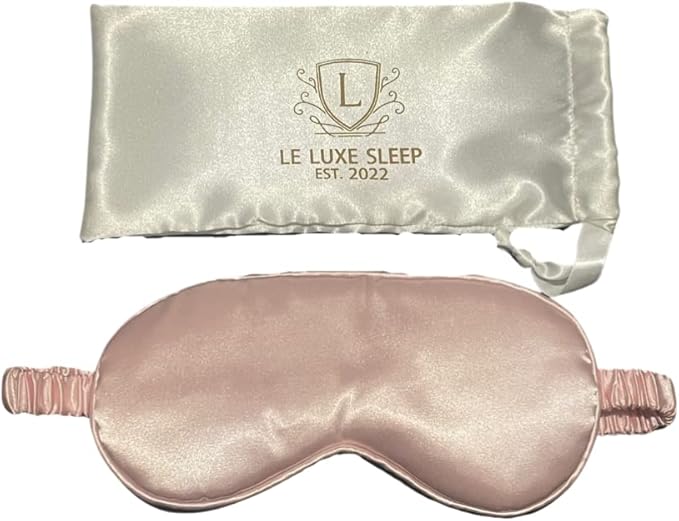 Le Luxe Sleep Mask (Luxury Silk Sleep Mask, Silky Smooth Comfort - Eye Cover - Eye Mask - Anti Aging - Skin Care - Ultra Soft - Light & Comfy (Crepe Pink)