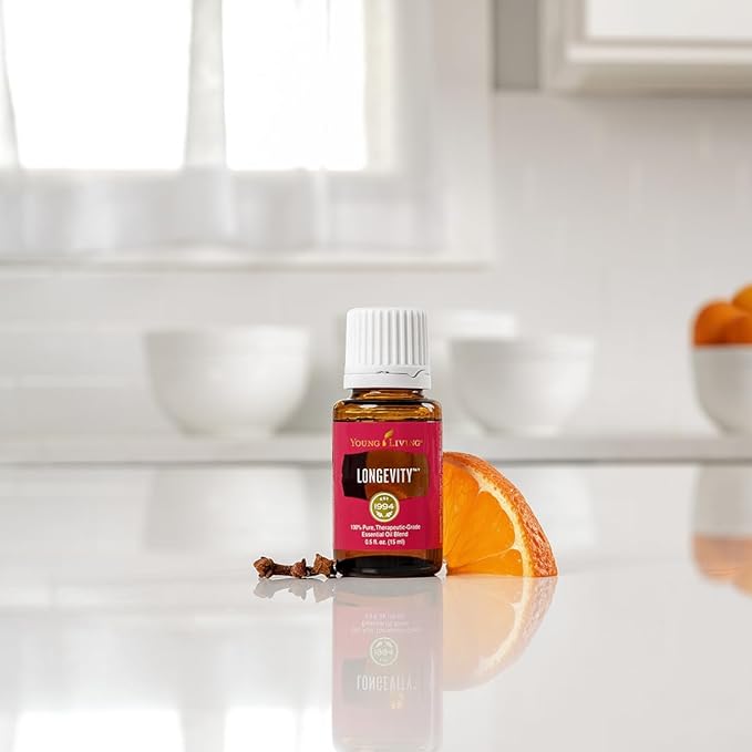 Longevity Essential Oil 15ml by Young Living - Support a Healthy Immune System and Overall Wellness - Has an invigorating and Clean-Smelling Aroma When Diffused