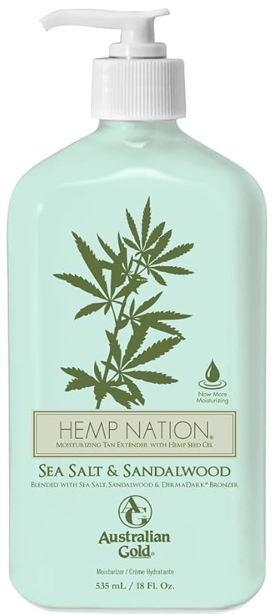 Hemp Nation SEA Salt & Sandalwood (18 fl. oz / 535 mL), Moisturizing Tan Extender with Hemp Seed Oil