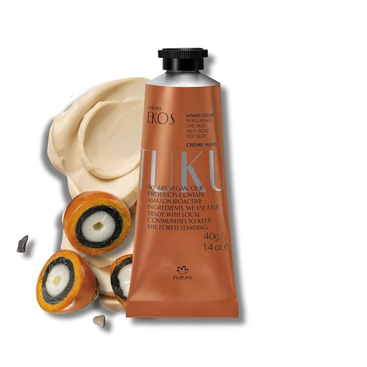 natura - Ekos Tukumã Hand Cream - Moisturize & Improve Skin Texture - Boost Natural Hyaluronic Acid - Anti-Signs - Vegan Skin Care - Brazilian Beauty Secrets - Self Care & Body Care - 1.41oz (40g)