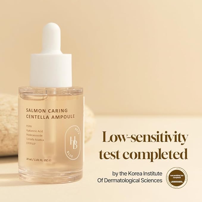 Salmon Caring Centella Ampoule - Salmon PDRN, Salmon Egg Extract, Centella, Madecassoside, Calming, Soothing, Restore and Rejuvenate, Sensitive Skin, Korean Skincare