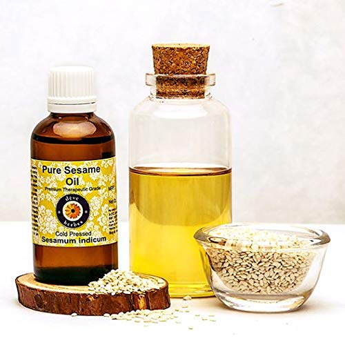 dève herbes Pure Sesame Oil (Sesamum indicum) with Glass Dropper Cold Pressed 10ml (0.33 oz)