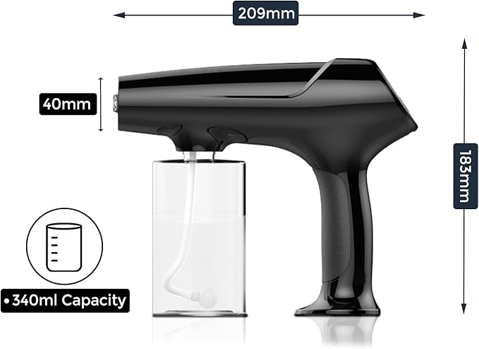 Barber Spray Bottle with Blue Light, Rechargeable Electrostatic Atomizer Sprayer, Nano Mist Sprayer for Stylist,Barber and Home Use