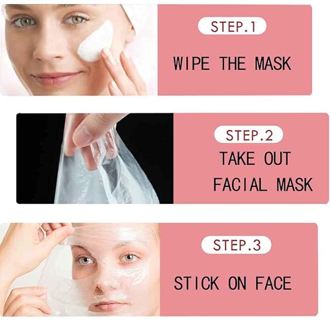 Facial Plastic Wrap,Disposable Plastic Mask, DIY Disposable Female Mask 100 Sheets,Lock In Water And Moisturize Persistently