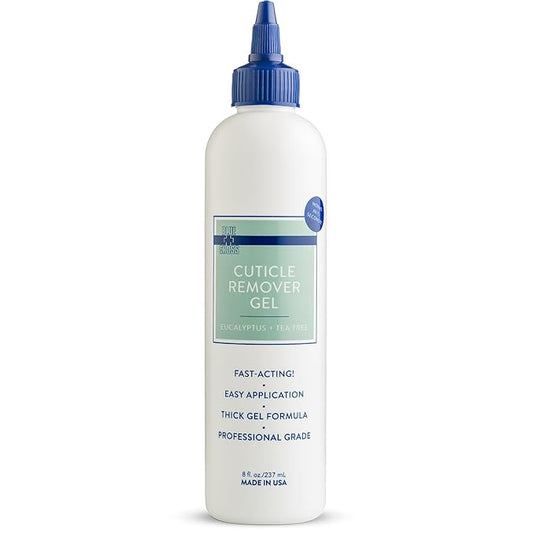 Blue Cross Cuticle Remover Liquid Gel, Cuticle Softener for Nails, Hydrating, Moisturizing, Professional Nail Care for Brittle Hang Nails, Dry Cuticles, Made in USA, 8oz, Eucalyptus/Tea Tree
