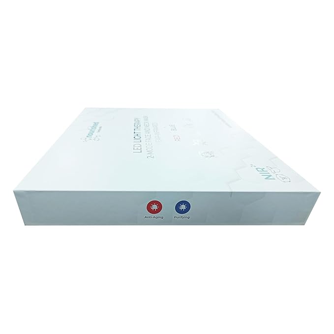 LED Face and Neck Mask with Near-Infrared - Blue, Red Light Therapy for Face - 228 LEDs - Skincare Tool for Wrinkles, Anti-Aging