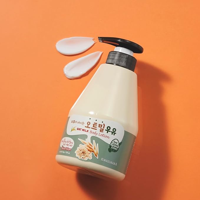WELCOS Kwailnara Oat Milk Body Lotion & Body Wash Set – Moisturizing & Revitalizing Korean Skincare Bundle with Oat Extract, 560g / 19.75oz Each