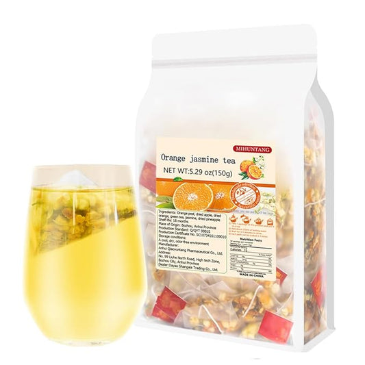 Orange Jasmine Tea 5.29 oz orange jasmine green tea pineapple Apple dried herbal tea 香橙茉莉茶150g