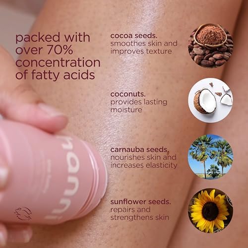 HANNI Fatty Body Moisturizer Stick with Fatty Acids, Travel Size Friendly Solid Lotion for Plumping and Hydration, Fragrance-Free and Safe for Sensitive Skin, 2.5 oz