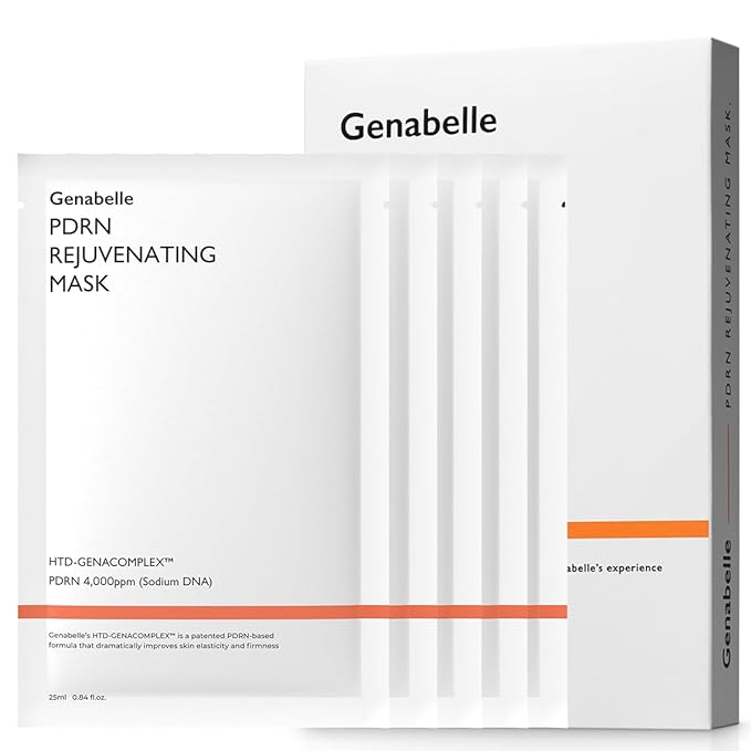 PDRN Rejuvenating Mask Sheet - Lightweight Glass Skin & Toning Mask Sheet with PDRN, Niacinamide, Hyaluronic Acid, To Deeply Hydrate, Cool, and Visibly Plump the Skin, 0.84 fl oz* 5ea