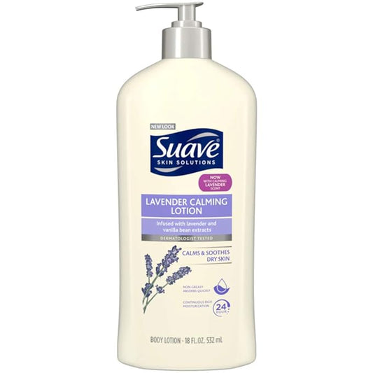 Suave Skin Lotion 18 Ounce Pump Lavender Vanilla 18 Ounce Pump (532ml) (3 Pack)