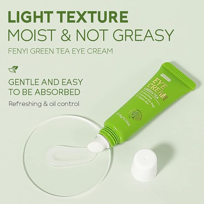 AKARY Green Tea Eye Care Cream Eliminate Eye Bag Dark Circles Tea Leaf Extract Eye Cream for Nourishing Eye Areas & Tightening the Skin