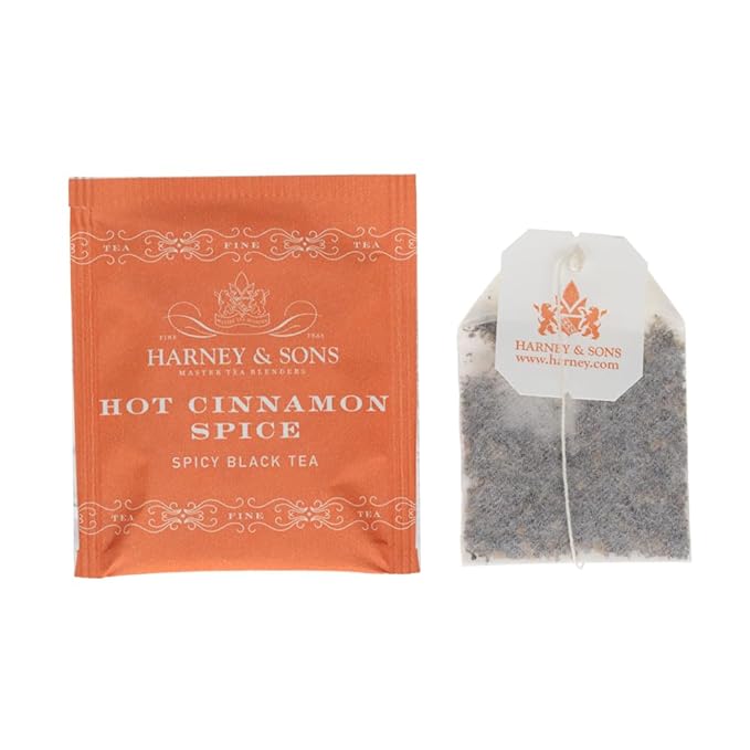 Harney & Sons Black Tea Bags, Hot Cinnamon Spice, 20 Count